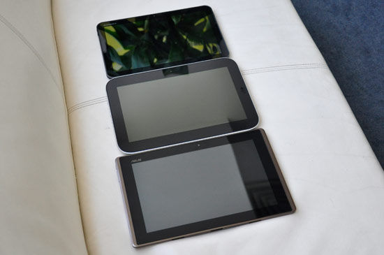 从上至下分别为XOOM、乐Pad、Eee Pad