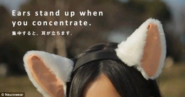 Neocomimi借助扎在佩戴者前额的束头带工作,监视脑波。一台小电脑负责判断佩戴者的情绪,而后控制一个小马达改变猫耳的角度。 Neocomimi借助扎在佩戴者前额的束头带工作,监视脑波。一台小电脑负责判断佩戴者的情绪,而后控制一个小马达改变猫耳的角度。