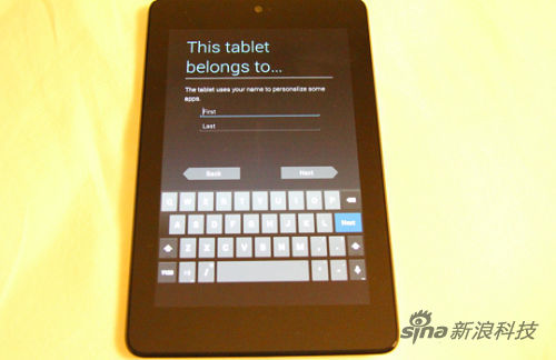 Nexus 7需要输入机主姓名 Nexus 7需要输入机主姓名
