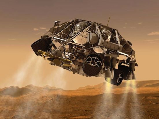 包裹在下降段中的“好奇”号火星车 包裹在下降段中的“好奇”号火星车