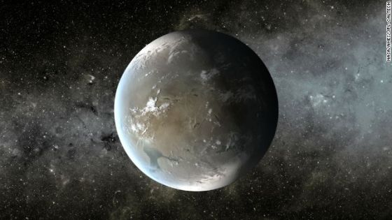 这是系外行星Kepler 62f的示意图,这颗行星被认为位于宜居带范围内,与Kepler-62e同属一个行星系统 这是系外行星Kepler 62f的示意图,这颗行星被认为位于宜居带范围内,与Kepler-62e同属一个行星系统