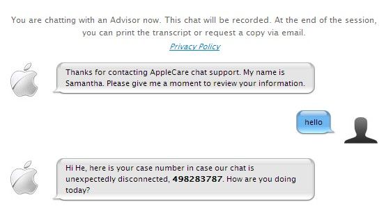 苹果官网增加24小时在线客服