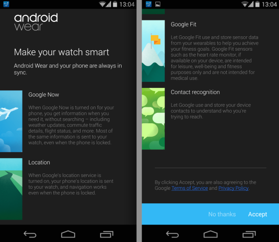 Android Wear的应用界面 Android Wear的应用界面
