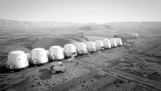 荷兰独立太空发射公司“火星一号”设计的火星殖民假想图 荷兰独立太空发射公司“火星一号”设计的火星殖民假想图