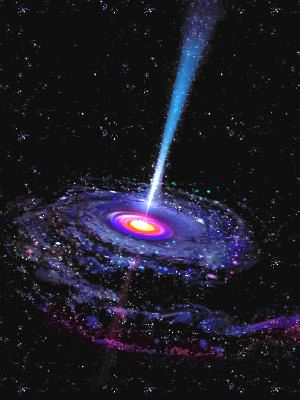 存在于一个星系核心的超大质量黑洞 图像版权:NASA
