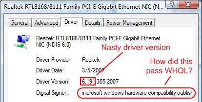 Realtek网卡驱动bug导致用户数据损毁_硬件