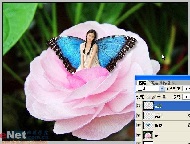 Photoshop让美女变身花心上的精灵(2)
