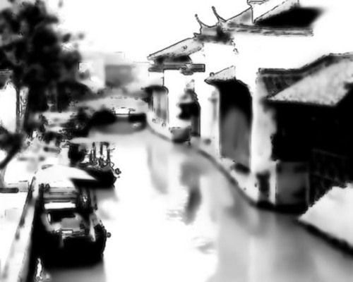 Photoshop�򵥴���һ��ˮīɽˮ��