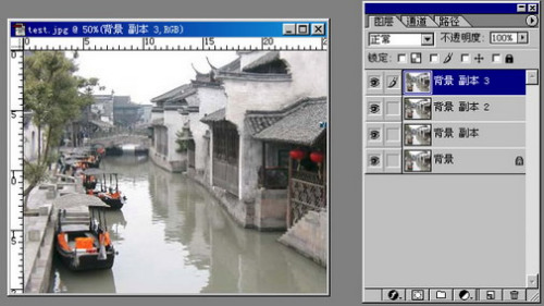 Photoshop�򵥴���һ��ˮīɽˮ��