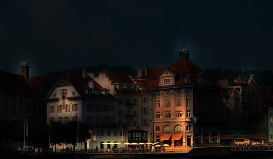 Photoshop����ͨ�羰�ձ�Ϊ����ҹ��