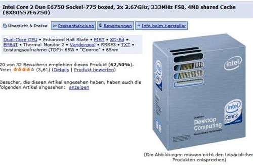 Intel三款FSB1333扣肉CPU网上已开卖