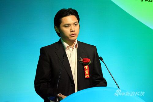 图为:#G应用与开发商大会,诺基亚大中国区音乐服务总监潘才俊演讲。(胡秀岩/摄 新浪网)
