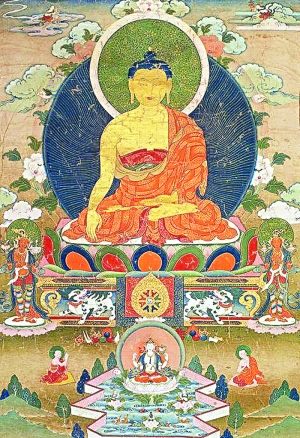 彭小昆收藏的唐卡《释迦牟尼》 彭小昆收藏的唐卡《释迦牟尼》