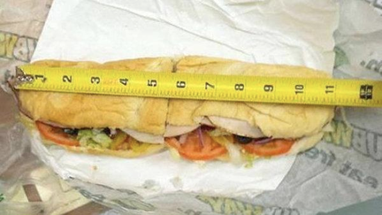 赛百味为三明治不足一英尺道歉