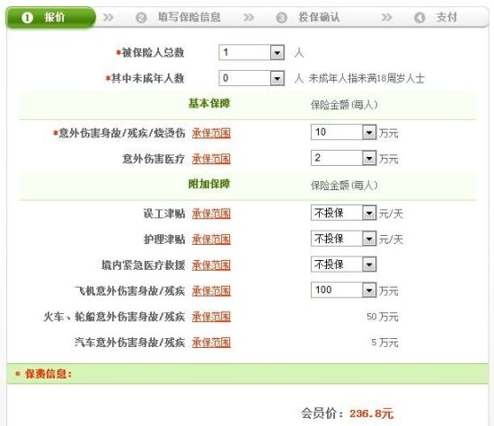 一年花200元买意外保险足够了