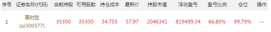 谭飞持仓情况一览 谭飞持仓情况一览