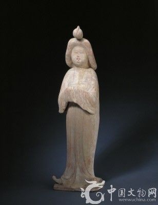 唐天宝四年 陶彩绘女俑 唐天宝四年