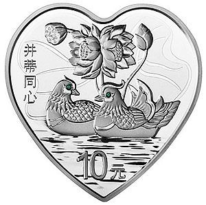 31.104(1盎司)心形精制银质纪念币背面图案 31.104(1盎司)心形精制银质纪念币背面图案