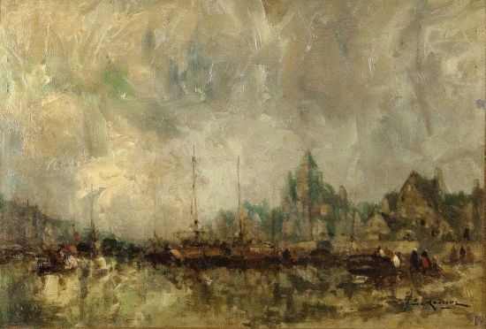 《阿恩海姆景象》 让· 艾蒂安· 卡耐克 Jean Etienne KARNEC (1865-1934) 木板油画 24×34.5cm 《阿恩海姆景象》 让· 艾蒂安· 卡耐克 Jean Etienne KARNEC (1865-1934) 木板油画 24×34.5cm