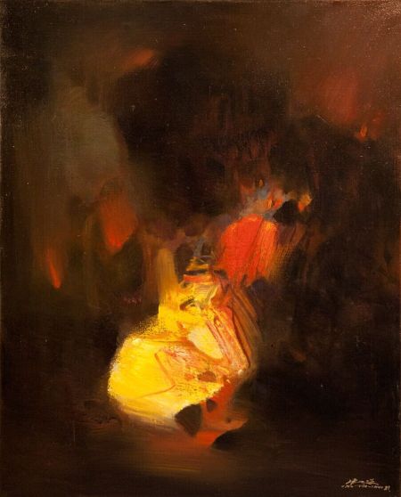 《红色意象》 朱德群 Chu Teh Chun (1920-2014) 布面油画 80×66cm 1981 《红色意象》 朱德群 Chu Teh Chun (1920-2014) 布面油画 80×66cm 1981