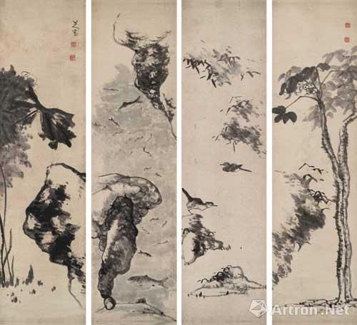 附图2、八大山人-花鸟鱼石-立轴 附图2、八大山人-花鸟鱼石-立轴