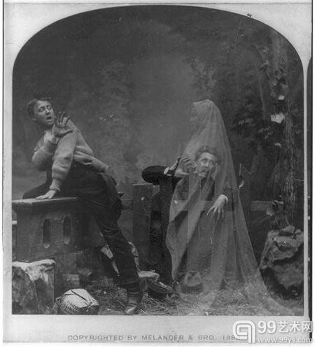 梅兰德兄弟在闹鬼小路撞到幽灵,1889(国会图书馆) 梅兰德兄弟在闹鬼小路撞到幽灵,1889(国会图书馆)