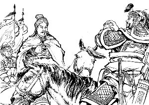 孙坚胡须早蓄 57年版《三国演义》中有一些瑕疵,在后来的版本中被改正了。比如年轻的孙坚形象是没胡子的,而此幅中的孙坚蓄了胡须。 孙坚胡须早蓄 57年版《三国演义》中有一些瑕疵,在后来的版本中被改正了。比如年轻的孙坚形象是没胡子的,而此幅中的孙坚蓄了胡须。
