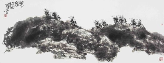 《寒岩》2014年 70x180 《寒岩》2014年 70x180