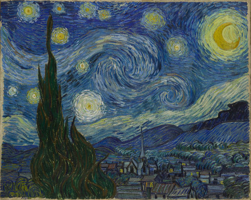 文森特·梵高,星夜(1889年) 图文:moma.org 文森特·梵高,星夜(1889年) 图文:moma.org