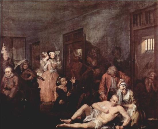威廉·荷加斯——《疯人院里的人》(1733) 威廉·荷加斯——《疯人院里的人》(1733)