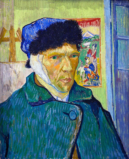 文森特·梵高(Self-portrait with Bandaged Ear),文森特·梵高(Vincent van Gogh), 1889 文森特·梵高(Self-portrait with Bandaged Ear),文森特·梵高(Vincent van Gogh), 1889