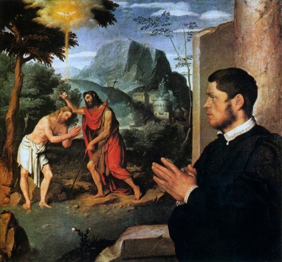 《The Baptism of Christ with a Donor》,Giovanni Battista Moroni 《The Baptism of Christ with a Donor》,Giovanni Battista Moroni
