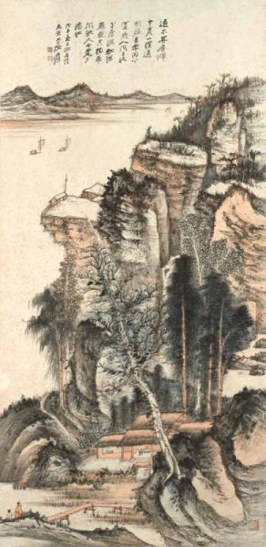 张大千 《拟石溪溪山留客图》 中国嘉德拍卖供图 张大千 《拟石溪溪山留客图》 中国嘉德拍卖供图