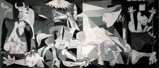 《格尔尼卡》表现的是1937年德军轰炸西班牙小城格尔尼卡的情景 《格尔尼卡》表现的是1937年德军轰炸西班牙小城格尔尼卡的情景