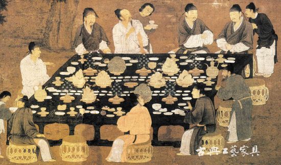 图1 北宋 佚名《文会图》中的大食案 图1 北宋 佚名《文会图》中的大食案