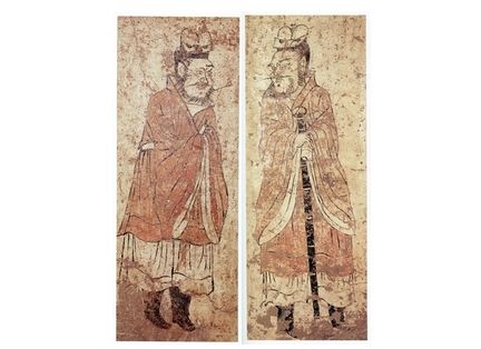 宁夏固原北周李贤墓文官壁画(左图)宁夏固原北周李贤墓武将壁画(右图) 宁夏固原北周李贤墓文官壁画(左图)宁夏固原北周李贤墓武将壁画(右图)