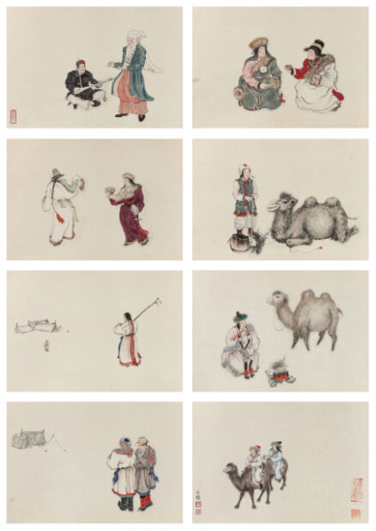 孙宗慰 梦藏人物册(八开) 纸本彩墨 25.5×38cm×8 日本庆应义塾大学名誉教授 伊藤清司旧藏 经艺术家家属鉴定为真迹 RMB 50,000-100,000 孙宗慰 梦藏人物册(八开) 纸本彩墨 25.5×38cm×8 日本庆应义塾大学名誉教授 伊藤清司旧藏 经艺术家家属鉴定为真迹 RMB 50,000-100,000