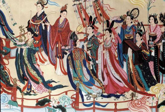 图7 北宋 武宗元《朝元仙仗图》中的书几 图7 北宋 武宗元《朝元仙仗图》中的书几