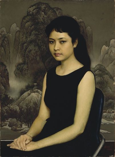靳尚谊《青年女歌手》 74×54cm 布面油彩 1984年 靳尚谊《青年女歌手》 74×54cm 布面油彩 1984年