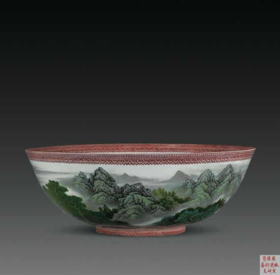 1016 粉彩山水薄胎碗 50-60年代 1016 粉彩山水薄胎碗 50-60年代