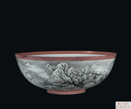 1017 粉彩雪景薄胎碗 50-60年代 1017 粉彩雪景薄胎碗 50-60年代