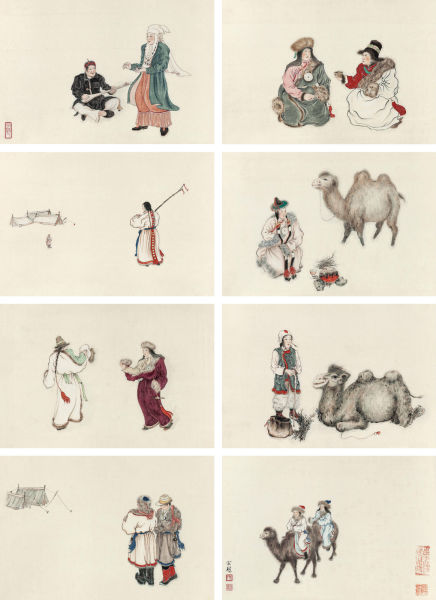 孙宗慰 蒙藏人物册(八开) 成交价:356.5万元 孙宗慰 蒙藏人物册(八开) 成交价:356.5万元