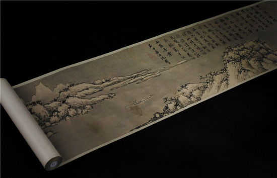 沈周 文徵明钓雪图书画合璧卷 成交价:4082.5万元 沈周 文徵明钓雪图书画合璧卷 成交价:4082.5万元