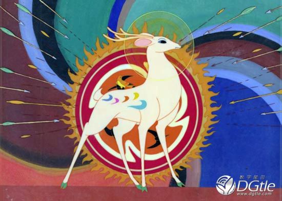 动画片《九色鹿》形象来自于敦煌莫高窟中的鹿王本生图 动画片《九色鹿》形象来自于敦煌莫高窟中的鹿王本生图