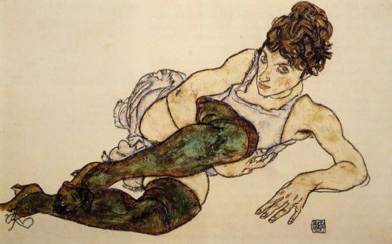 Egon Schiele. Reclining Woman with Green Stockings (1917) Egon Schiele. Reclining Woman with Green Stockings (1917)