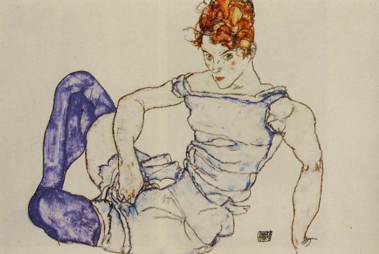 Egon Schiele. Seated Woman in Violet Stockings (1917) Egon Schiele. Seated Woman in Violet Stockings (1917)