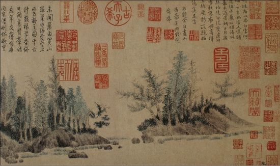 上海博物馆藏《浮于山居图》(局部) 上海博物馆藏《浮于山居图》(局部)