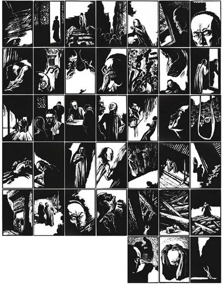 赵延年 狂人日记 纸本(蝉衣宣) 木刻版画 1985年作 版数:40/50。 赵延年 狂人日记 纸本(蝉衣宣) 木刻版画 1985年作 版数:40/50。