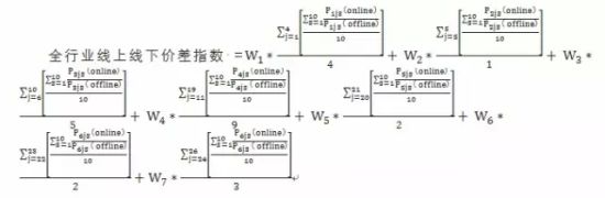 全行业线上线下价差指数计算公式 全行业线上线下价差指数计算公式