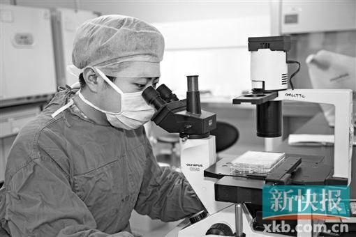 ■广东范围内唯一具有脐带血造血干细胞采集存储资质的,只有广东省脐血库。图为广东脐血库造血干细胞培养室。采访对象供图